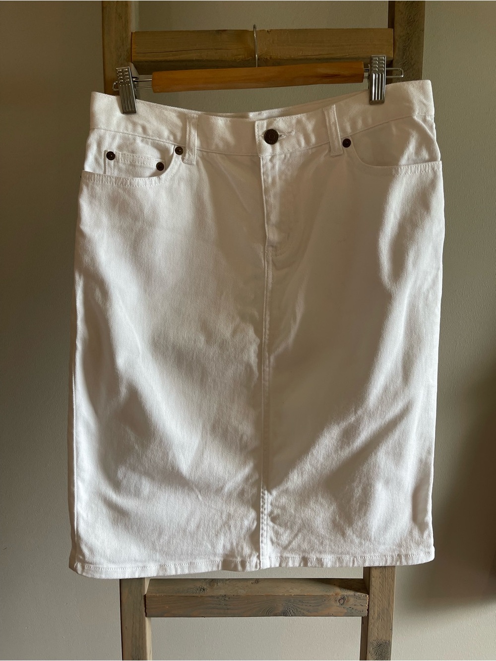 Ralph Lauren White Denim Pencil Skirt size 6